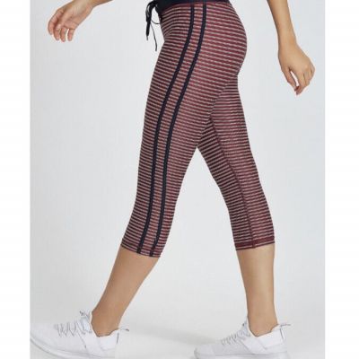 The Upside Rum And Raisin Stripe NYC Crop Leggings SZ US 4 EUC