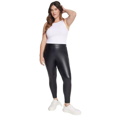 TORRID Faux Leather Leggings Mid Rise Biker Moto Slimming Black Plus Size 4X