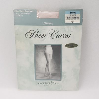 Vintage JCP Worthington Control Top Pantyhose Sheer Caress Pink Sz Long Tall NOS