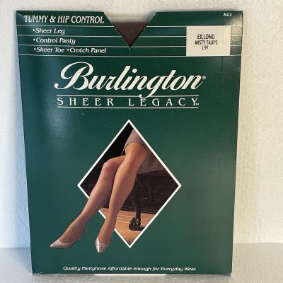 Burlington Sheer Legacy Tummy & Hip Control Pantyhose EX Long L99-Misty Taupe