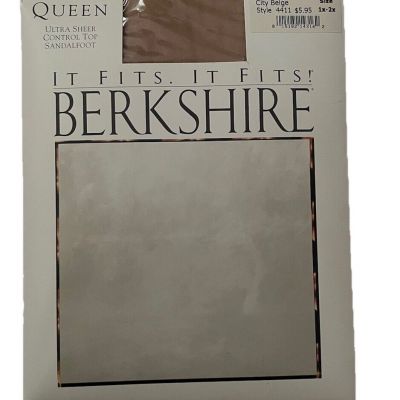 Berkshire Queen Pantyhose  Size 1X 2X City Beige Ultra Sheer Control Top 4411