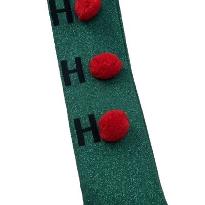 NEW~CLAIRE Extra-Long Ho Ho Ho Socks Christmas Red Green