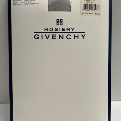 Vtg Givenchy Body Gleamers #507 Pantyhose Ultra Sheer Silver Fox Size 2X New