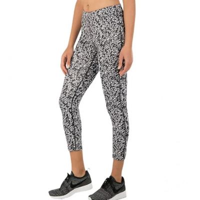 Nike Pronto Essential Dri-Fit Running Cropped Leggings Black White Size M Pocket