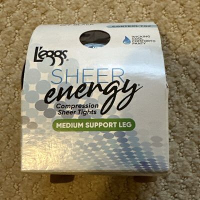 L’eggs Sheer energy Medium support tights, Q Off black