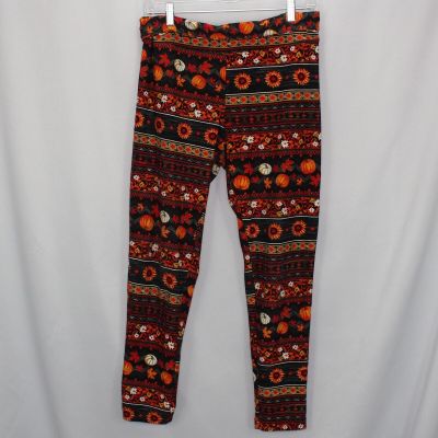 Fall Themed Leggings Terra & Sky Size 0X (14W) Pumpkins Leaves Sunflowers