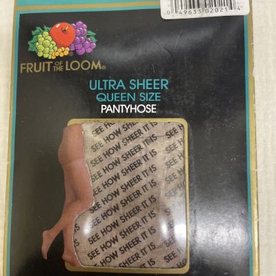 Vintage Fruit Of The Loom Ultra Sheer Pantyhose Coffee Queen  Sandalfoot