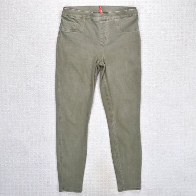 Spanx Jean-ish Skinny Ankle Leggings Size M Olive Green Tummy Shaping 20018R