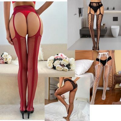 Women Bodystocking Skinny Pantyhose Suspender Thigh-High Control Underwear Sexy