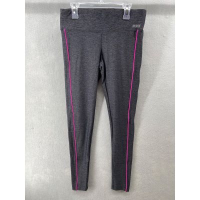 Victoria’s Secret Pink Yoga Leggings Small Gray with Pink Stripe Inner Pocket