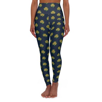 Yoga Leggings, Notre Dame Inspired, Game Day Fighting Irish Workout Pants,