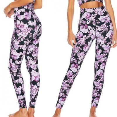 Beach Riot Kat Leggings In Purple Spring Fairy Floral High Rise sz Large