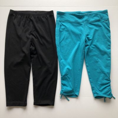 Womens Legging Capri Black Architect PS, Aqua Avia M, Lot-of-2 Pre-Owned