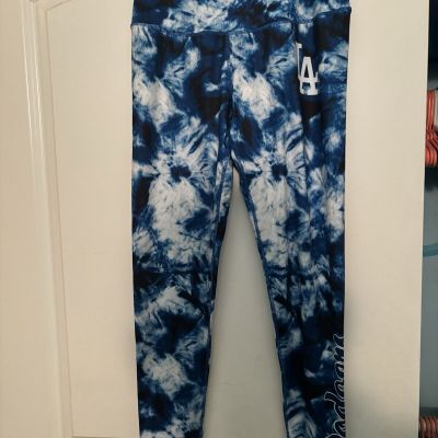 NWT LA Dodgers Tye Dye Leggings Blue Medium