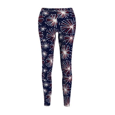 Leggings, Fireworks Red White Blue USA Pattern - NEW