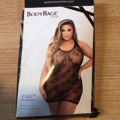 Body Rage Curve Festival Flirt Net Dress pot Leaf Plus Size