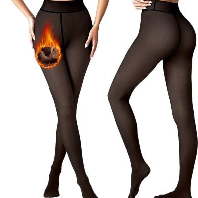 Womens Crotch One Seam Line Warm Sheer Pantyhose Fake Translucent Thermal Tights