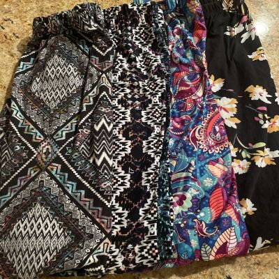 Bright Floral Paisley Leggings Buttery Soft ONE SIZE OS Tonya Closet. Set Of 4.