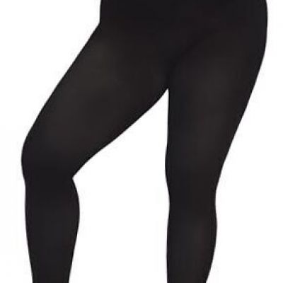 Women's Plus Size Tights High Waist Sheer Semi Opaque Ultra-Soft 4X-Large Black