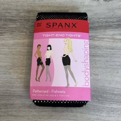 Spanx Body Shaping Tight-End FISHNET Pantyhose Tights Size C Black New