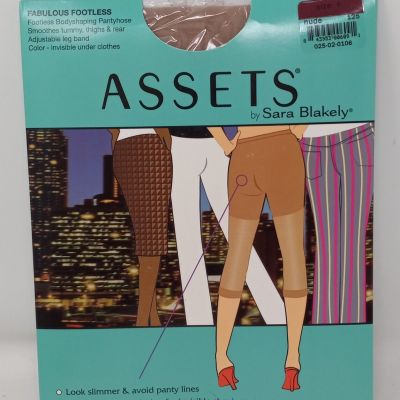 Assets Fabulous Footless Nude Bodyshaping Pantyhose Sara Blakely Plus Size 6 NEW