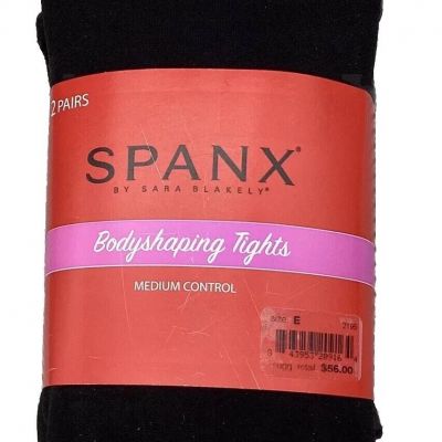 Spanx Body Shaping Tights 2 Pack Solid Textured Plus Size E Black New In Package