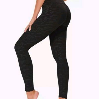 Women's Soft Stretch Cotton High Waisted Leggings Long Workout Yoga Pant Fitness