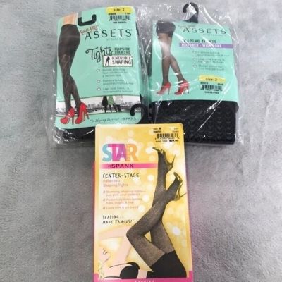 3 Pairs Love your Assets/ Spanx Shaping Tights Size M New