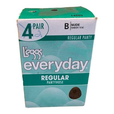 L'eggs Everyday Regular Pantyhose Extra Value 2 Pair B Nude Sheer Toe USA New