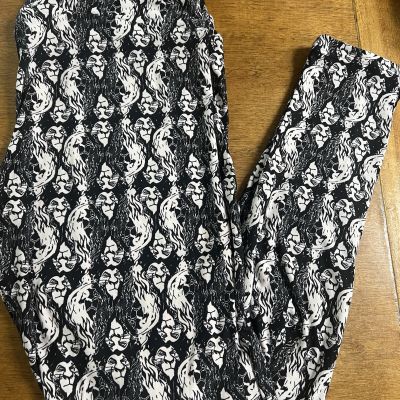 LuLaRoe Disney Scar Tall & Curvy Leggings The Lion King Villains Black White