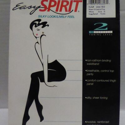 Easy Spirit Silky Look/ Lively Feel White Control Top Size D