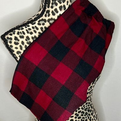 AGNES & DORA PLAID MAROON RED BLACK ADULT LEGGINGS SIZE XL PLUS SIZE 16-20