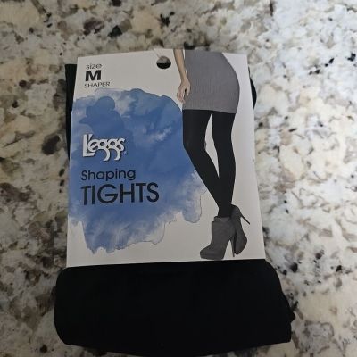 NEW L’eggs Shaping Tights Black size opaque M 01923