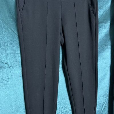 Lauren Ralph Lauren Black Leggings With Front Seam And Zipper Ankles Size L