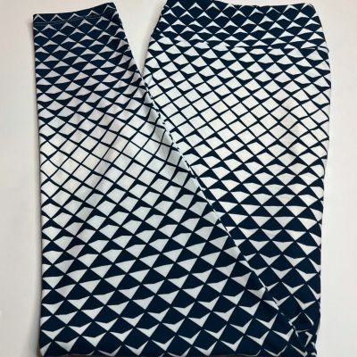 NEW LuLaRoe TC2 Leggings BLUE WHITE Modern Mountain CHEVRON Fish Scale Mermaid