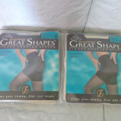 (2) Packs of - No Nonsense - Great Shapes Pantyhose - Precious Ivory - Size B