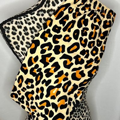 AGNES & DORA PLAID LEOPARD BLACK IVORY ORANGE LEGGINGS SIZE XL PLUS SIZE 16-20