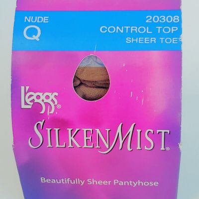 Leggs Silken Mist Control Top Pantyhose - Sheer Toe - Size Q Nude 20308