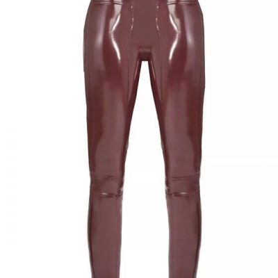 NWT SPANX 20301R Faux Patent Leather Leggings in Ruby Glossy Xl