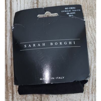 NIP Sarah Borghi 60 DEN Black Opaque Tights M/L Made in Italy Hose Luxury