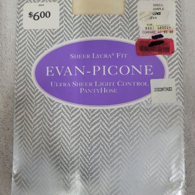 Vintage Evan Picone Ultra Sheer Light Control Pantyhose Size Ample