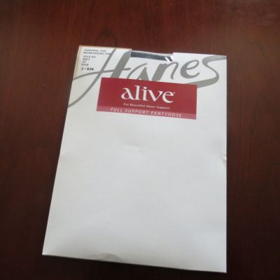 HANES ALIVE FULL SUPPORT PANTYHOSE 810, SIZE C, BLACK,  JET, NOT MADE ANYMORE