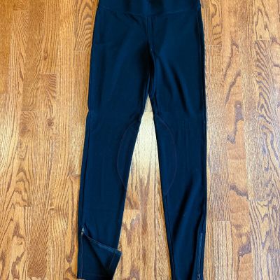 CAbi Style Riding Leggings Sz S  Stretch Pull On Black Zipper Ankle