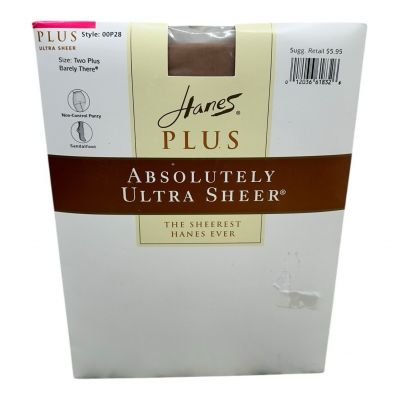 2000 Hanes Plus Absolutely Ultra Sheer pantyhose Two Plus Barely There 00P28