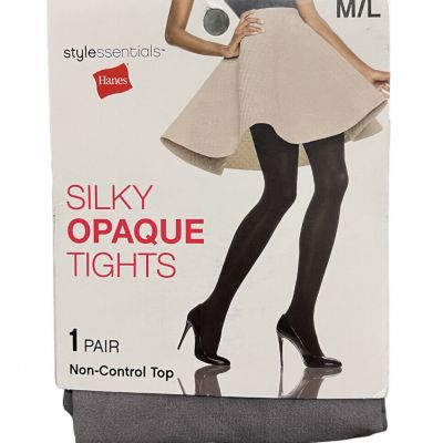 Hanes Silky Revitalizing Tights, Graduated Compression, Opaque Leg GRAY M/L L/XL