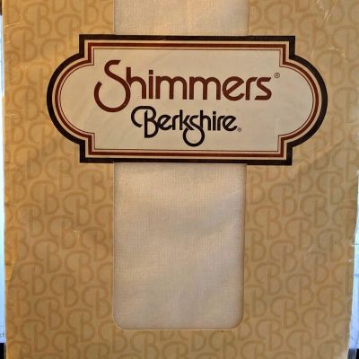 Berkshire Shimmer Pantyhose Size 4 Control Top Sandalfoot White 4429 New Vintage