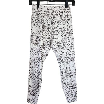 Good American Shiny White Leopard Print Crop Leggings Women Size (1) Small