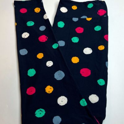 NEW Lularoe TC Leggings BLUE Colorful Nautical MODERN Polka Dot FUN Whimsical