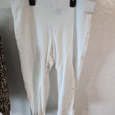 Hue Women's Soft Cotton Capri Legging White Size 3X