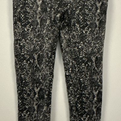 NWT SPANX Women Faux Leather Snake Shine Leggings Pants Stretch Grey Size L